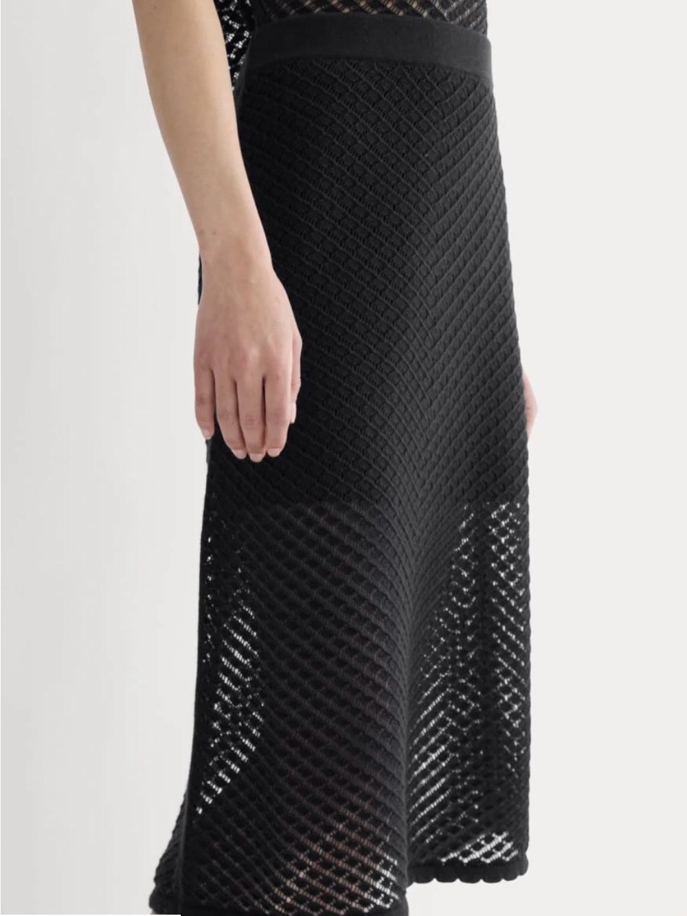 Everlane The Lace Knit Skirt in Black